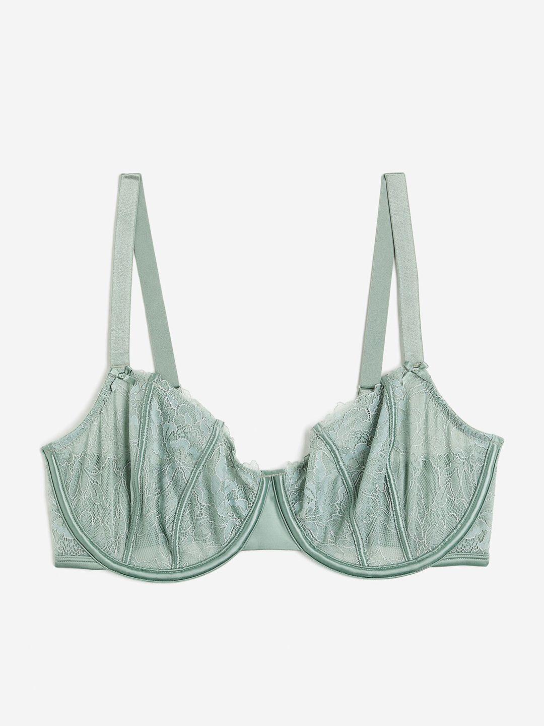 h&m non-padded underwired lace bra