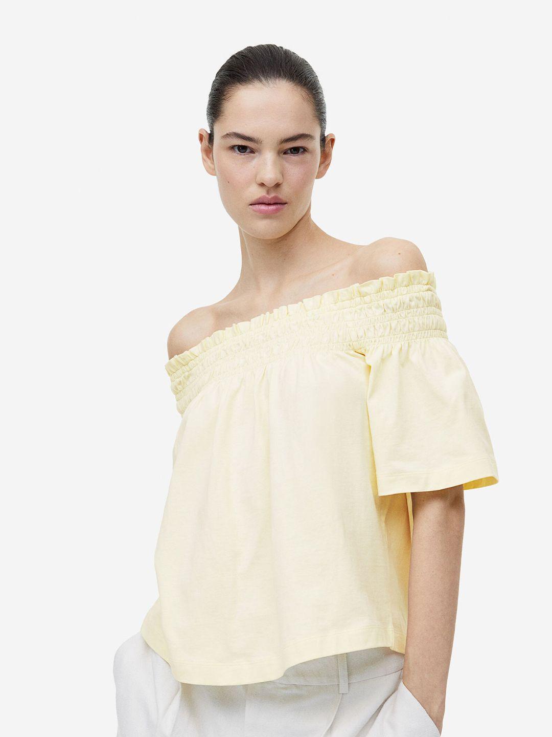 h&m off-the-shoulder jersey top