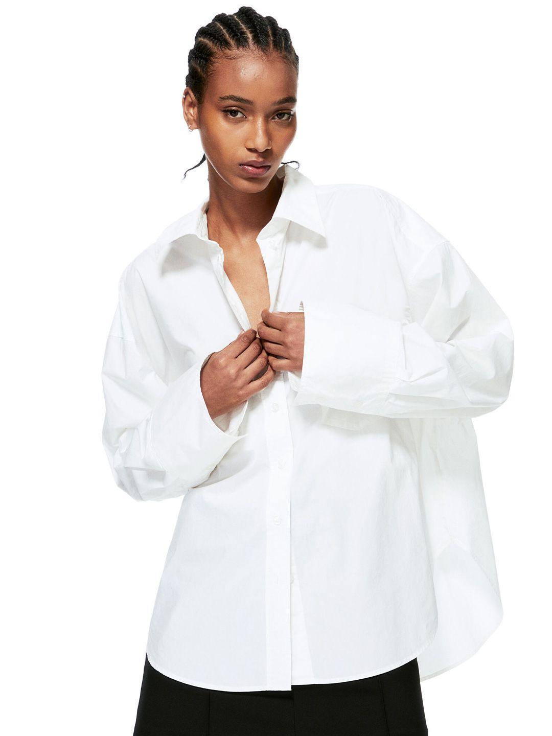 h&m oversized cotton shirt