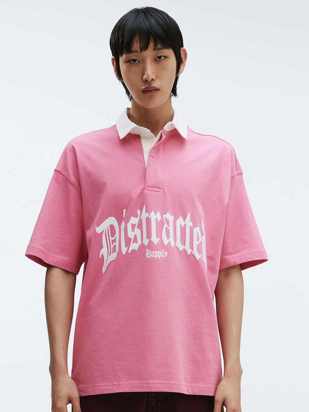 h&m oversized fit polo pure cotton shirt