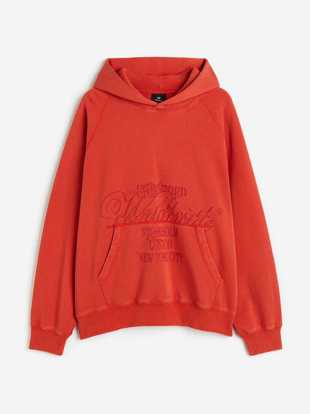 h&m oversized fit printed hoodie