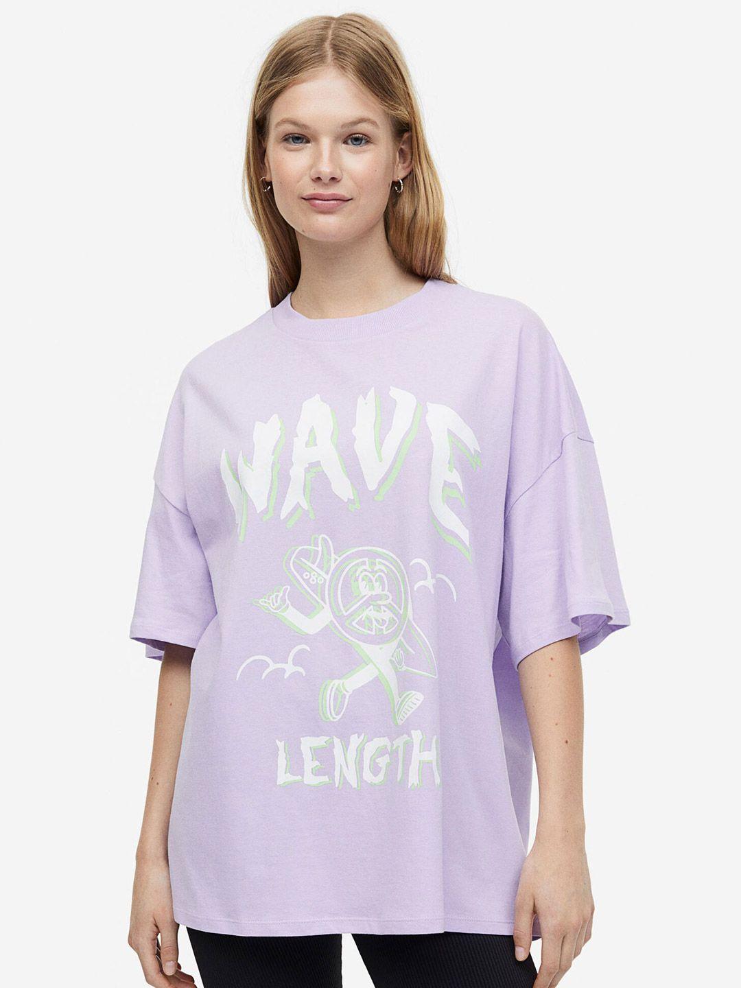 h&m oversized printed pure cotton t-shirt