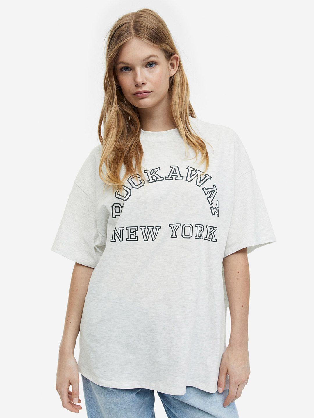 h&m oversized printed pure cotton t-shirt