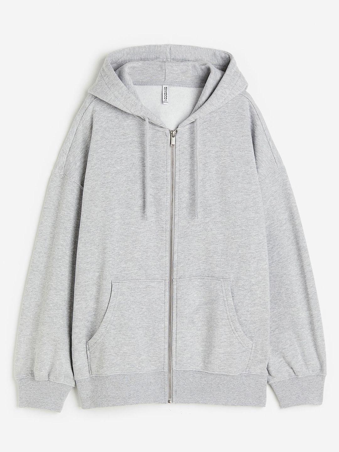 h&m oversized zip-through hoodie