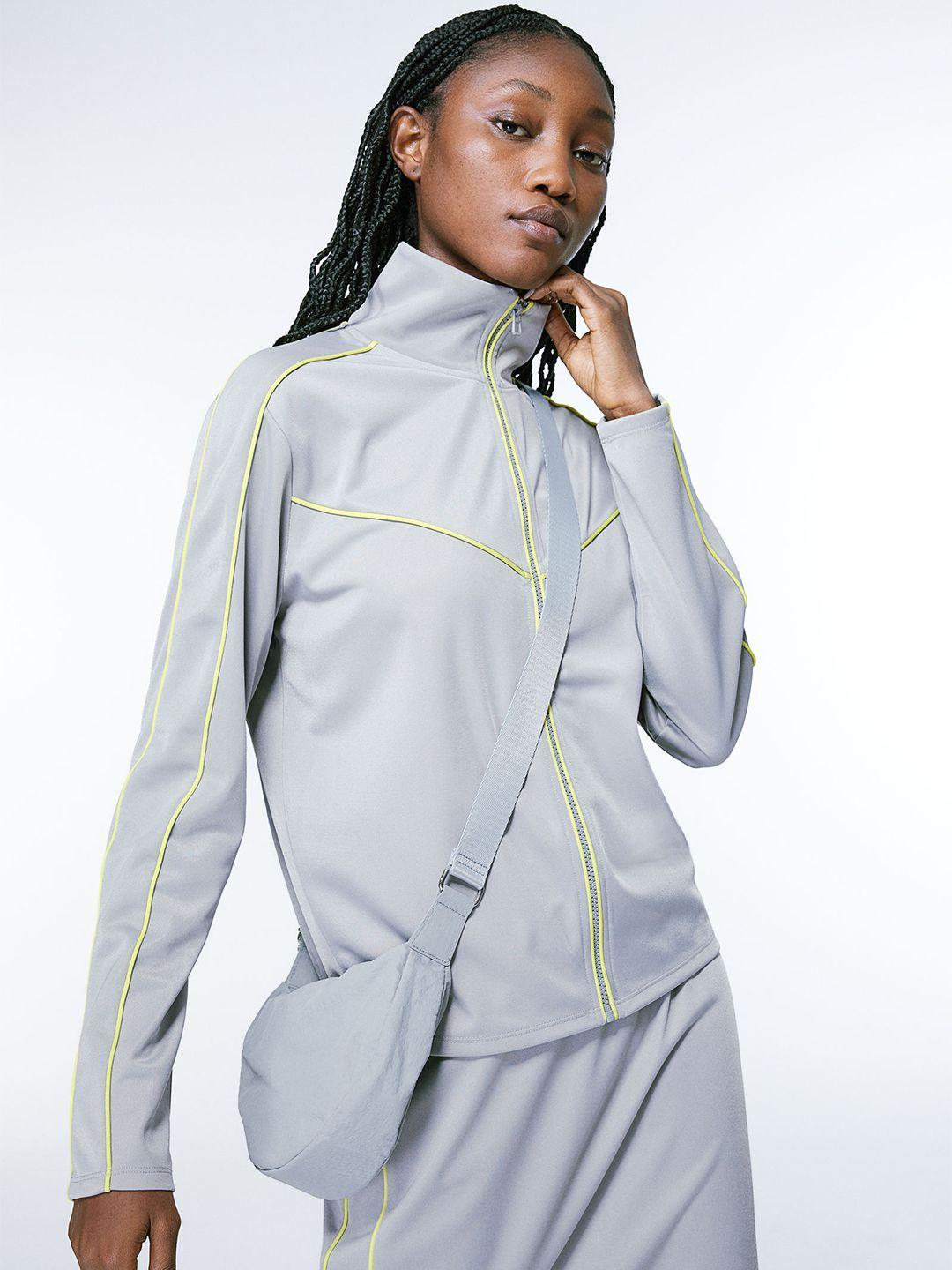 h&m piping-detail track jacket