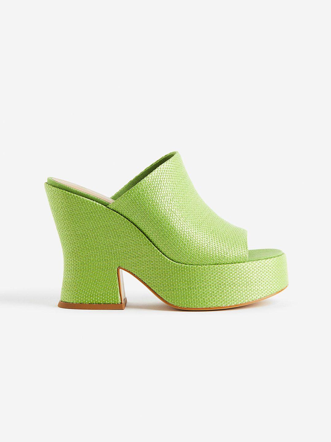 h&m platform straw mules