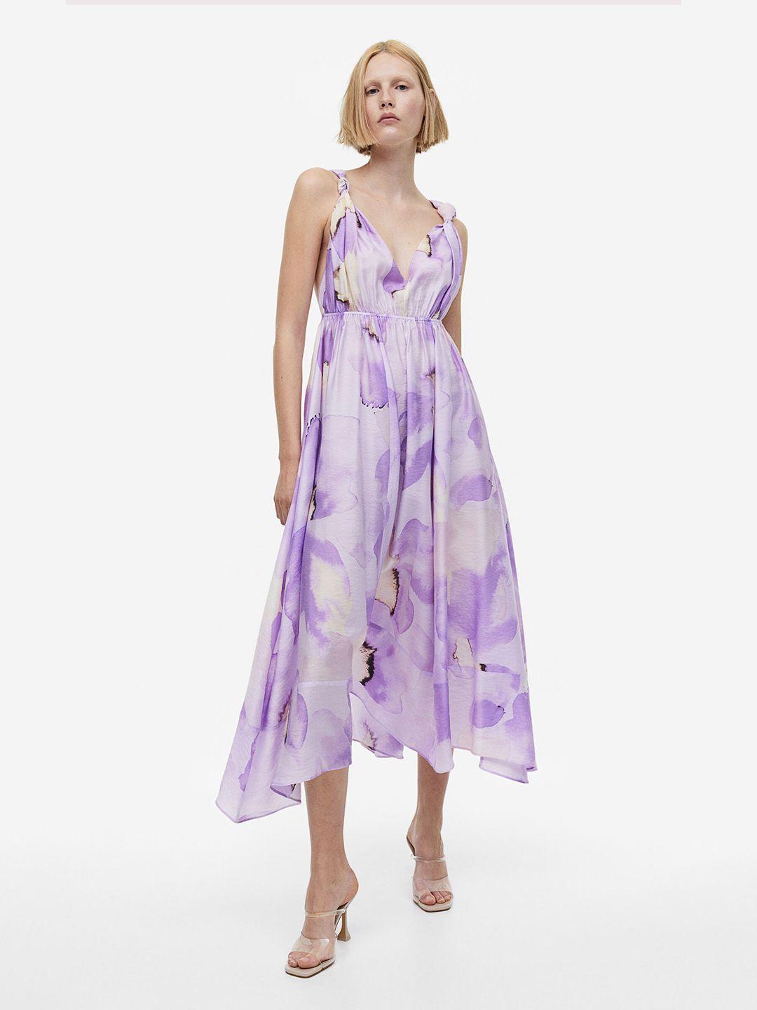 h&m printed lyocell-blend midi dress