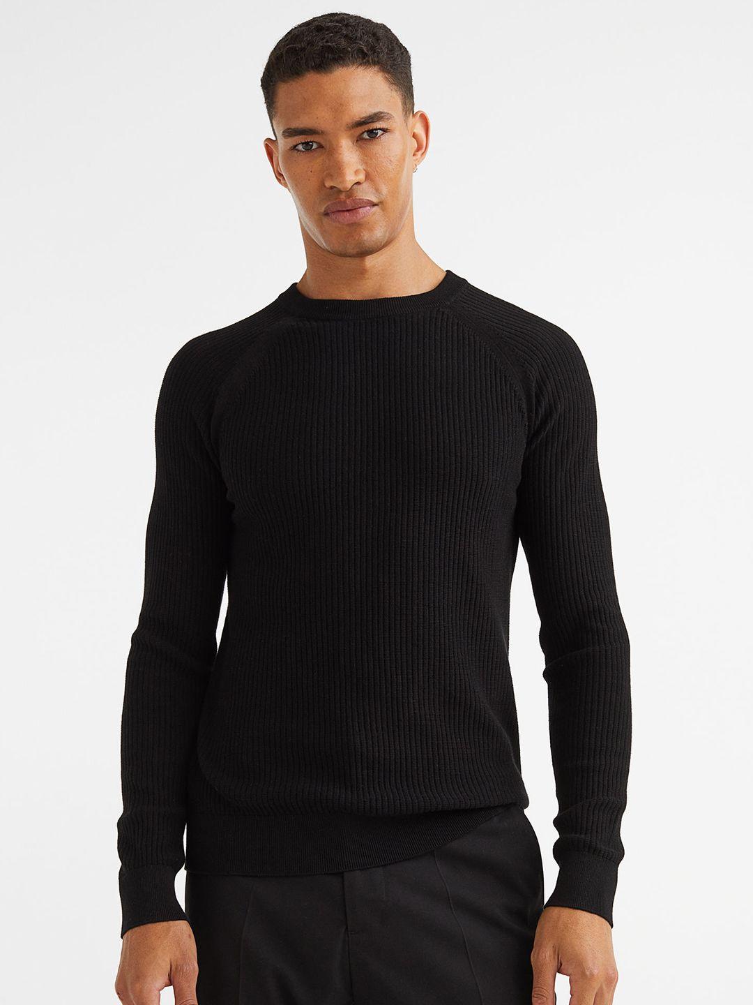 h&m pure cotton knitted jumper muscle fit