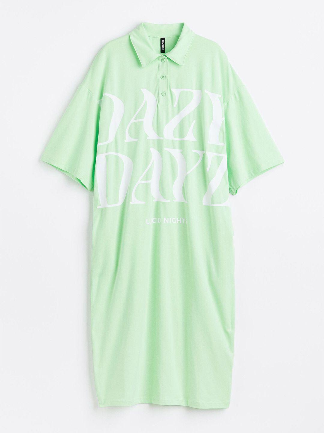 h&m pure cotton oversized polo shirt dress