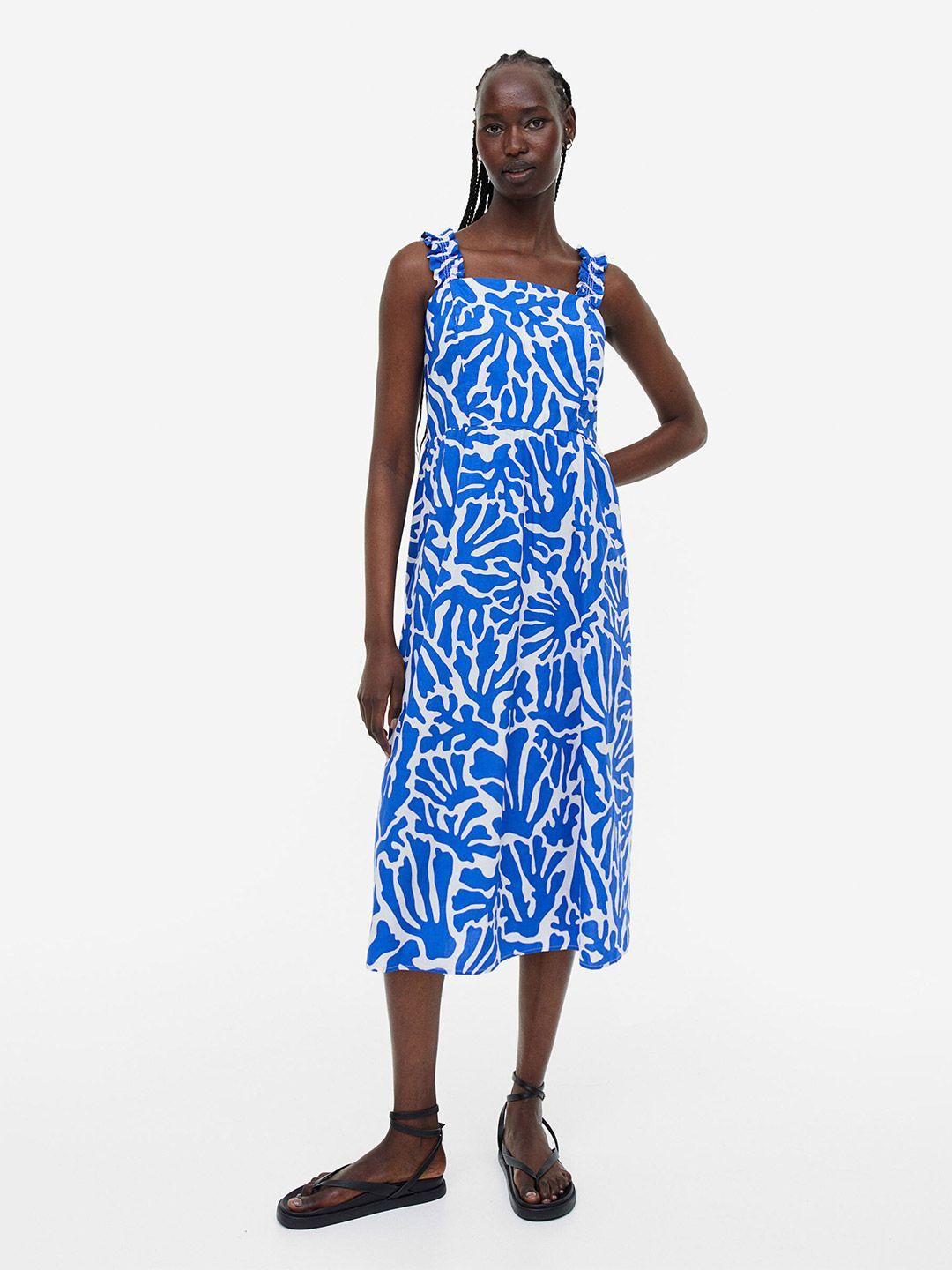 h&m pure cotton patterned dress