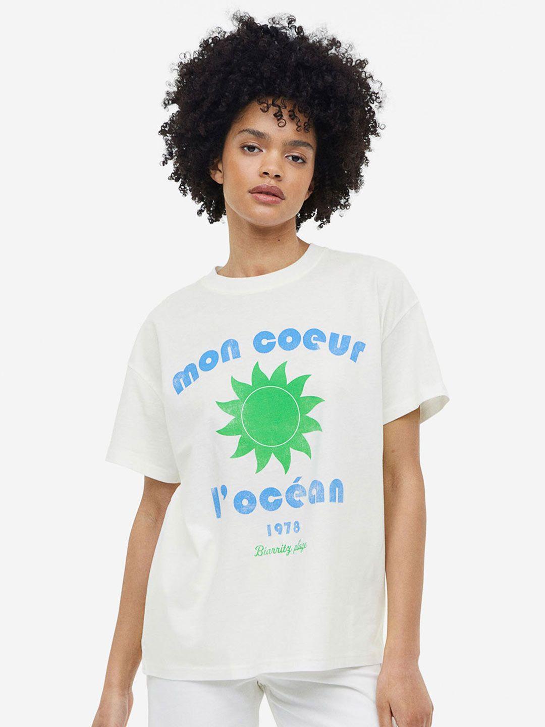 h&m pure cotton printed t-shirt
