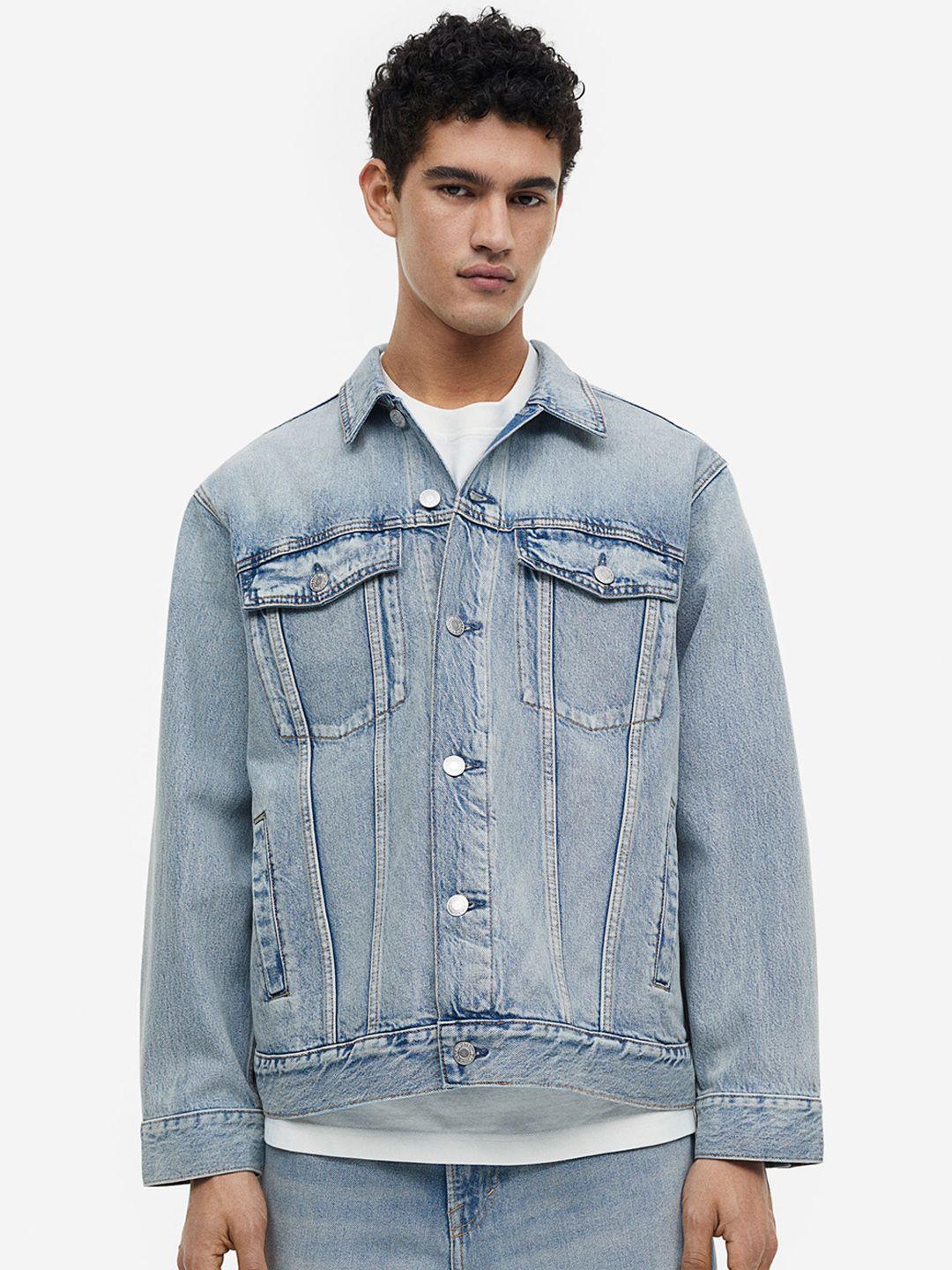 h&m pure cotton relaxed fit denim jacket