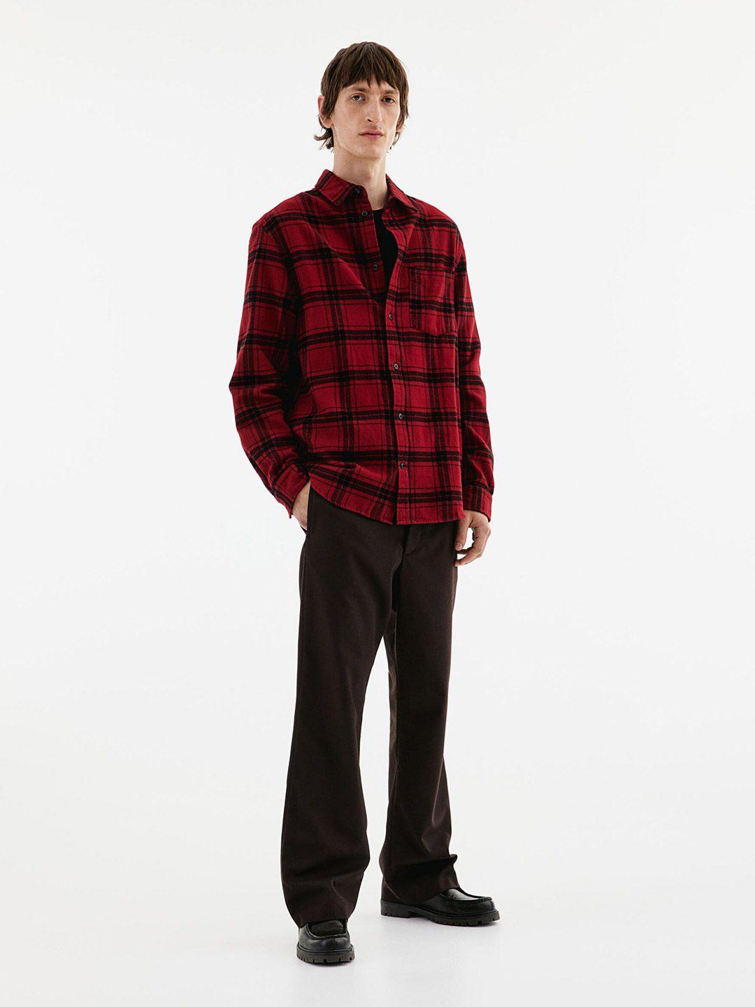 h&m regular fit flannel shirt