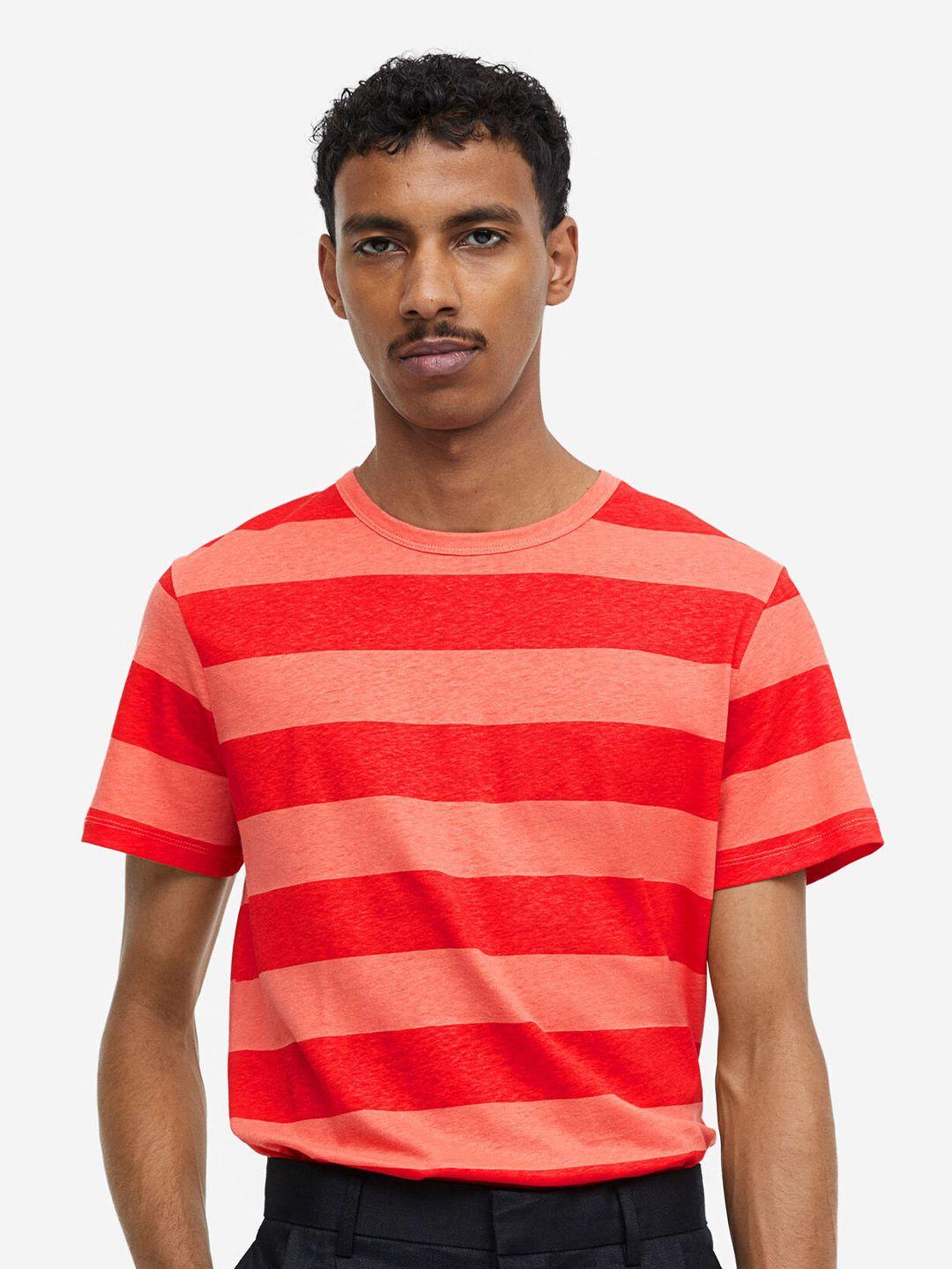 h&m regular fit linen-blend t-shirt