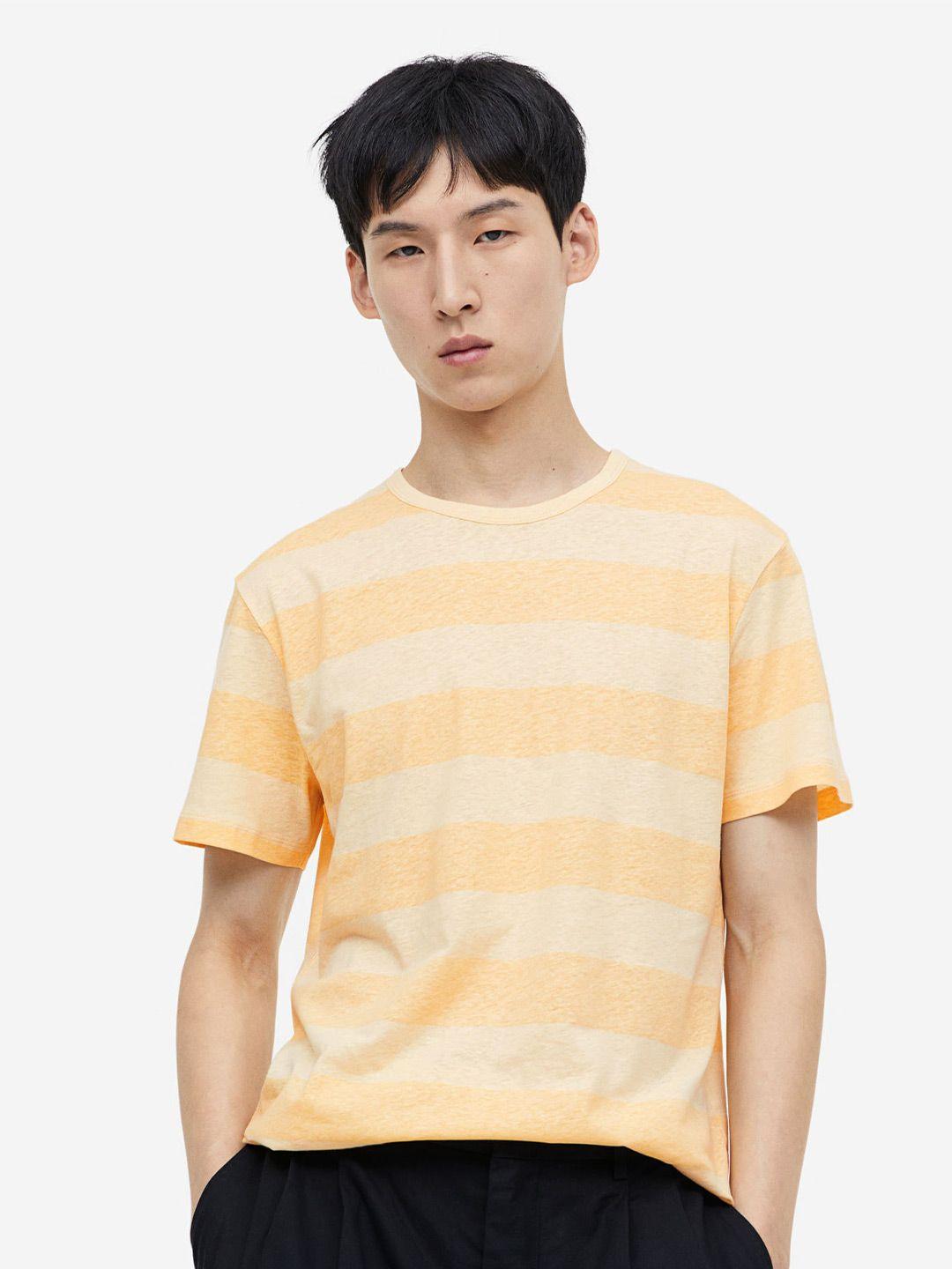 h&m regular fit linen-blend t-shirt