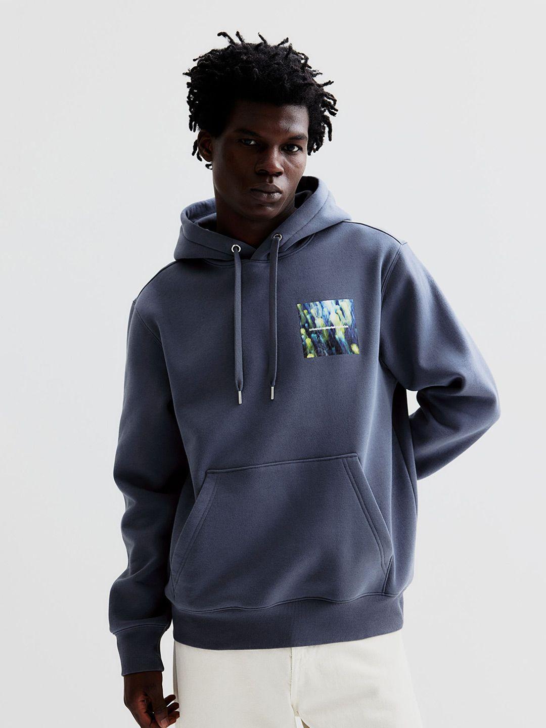 h&m regular fit printed hoodie