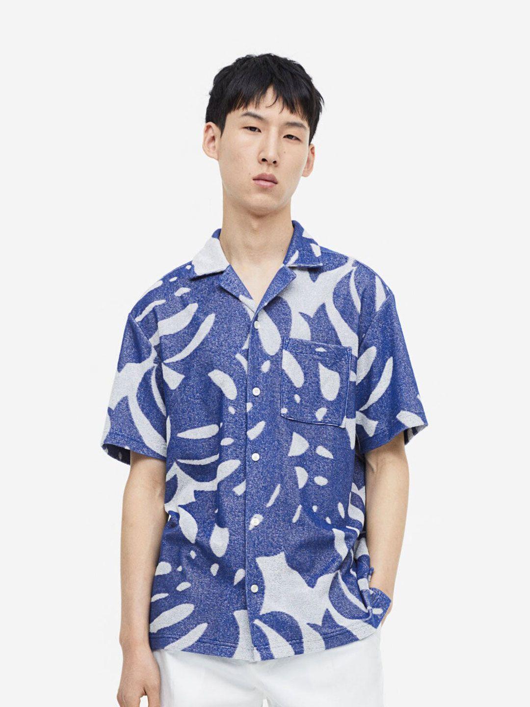 h&m regular fit terry resort shirt