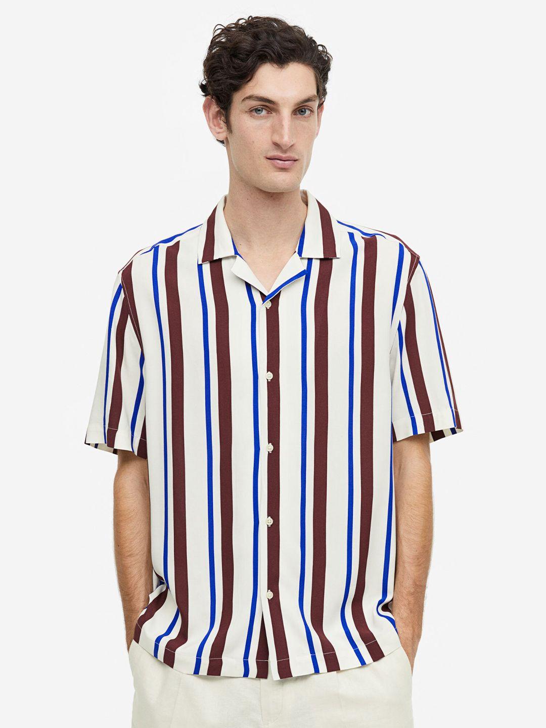 h&m relaxed fit patterned resort shirt