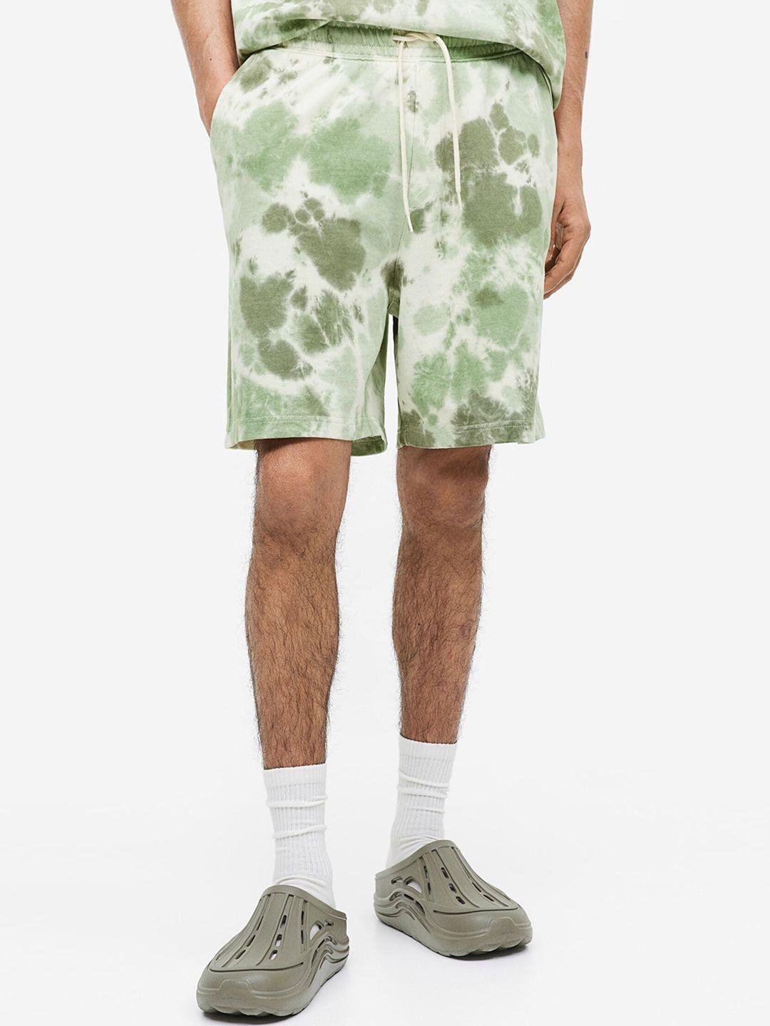 h&m relaxed fit printed sweatshorts