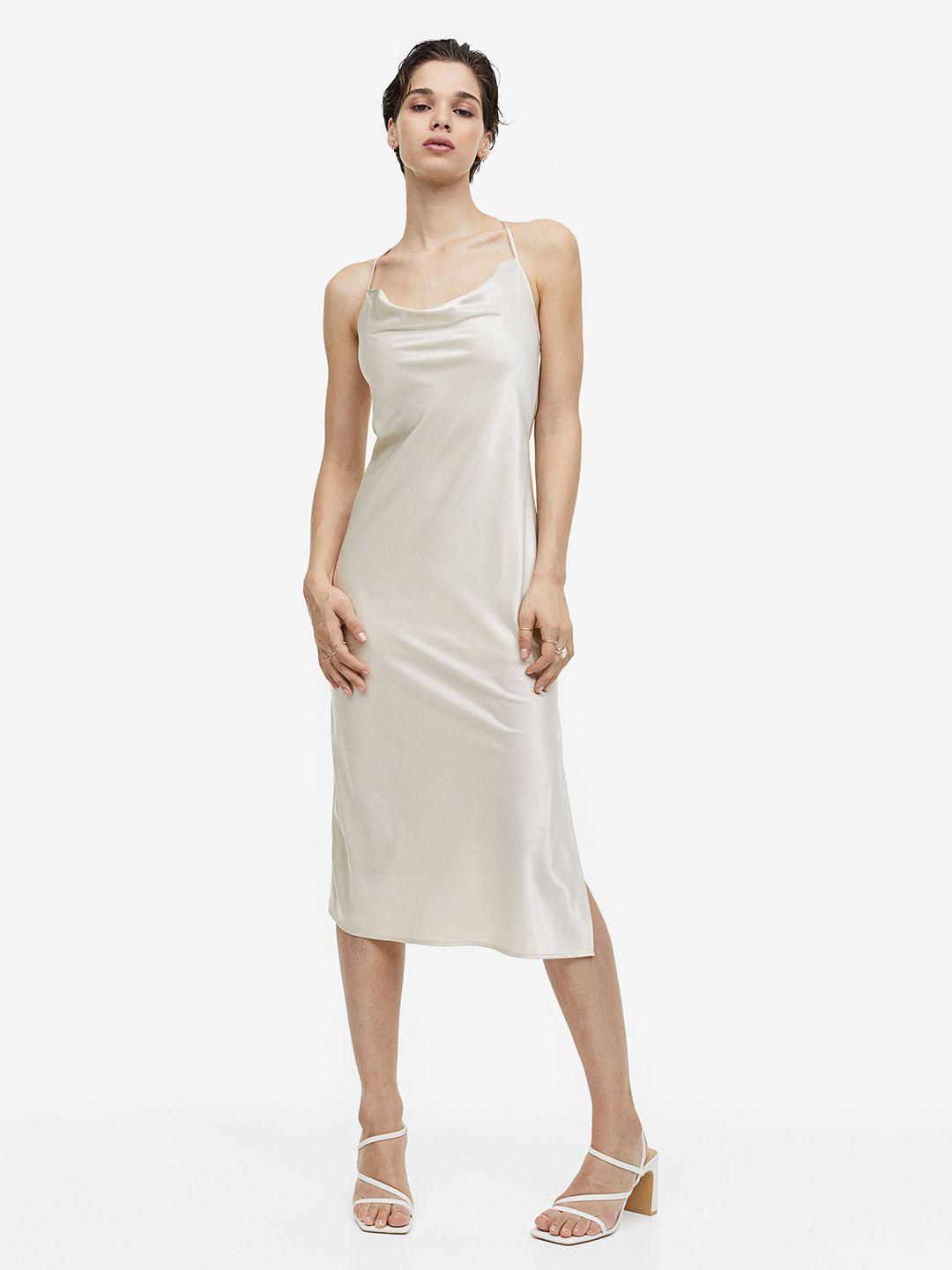 h&m rhinestone-embellished satin slip dress