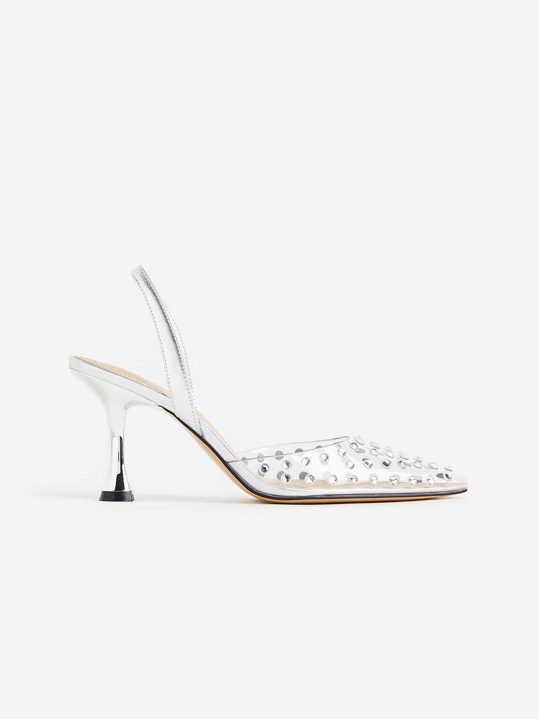 h&m rhinestone-embellished slingbacks