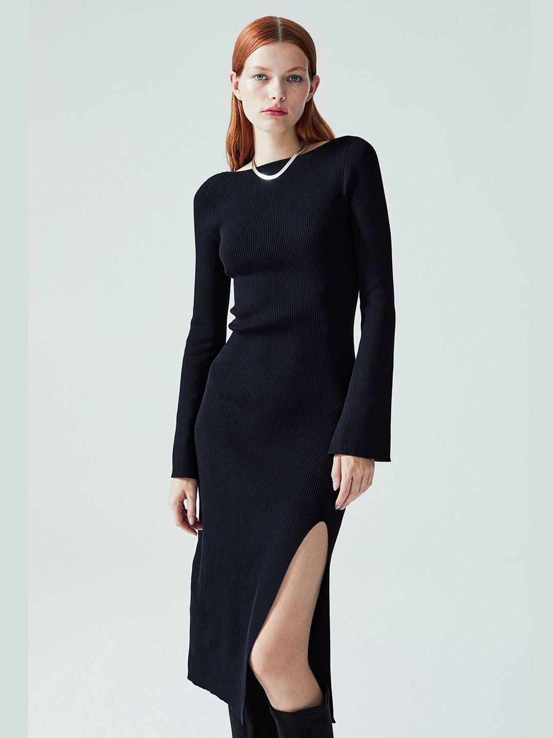 h&m rib-knit bodycon dress