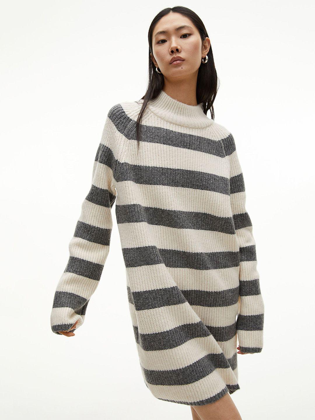 h&m rib-knit turtleneck dress