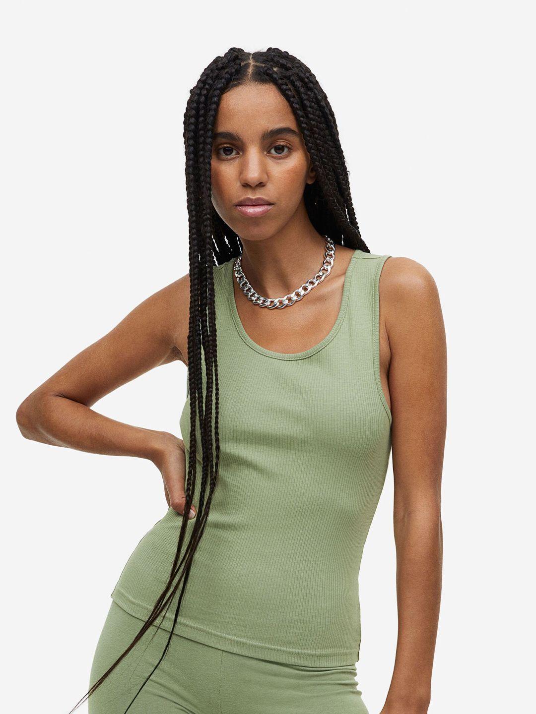 h&m ribbed cotton vest top