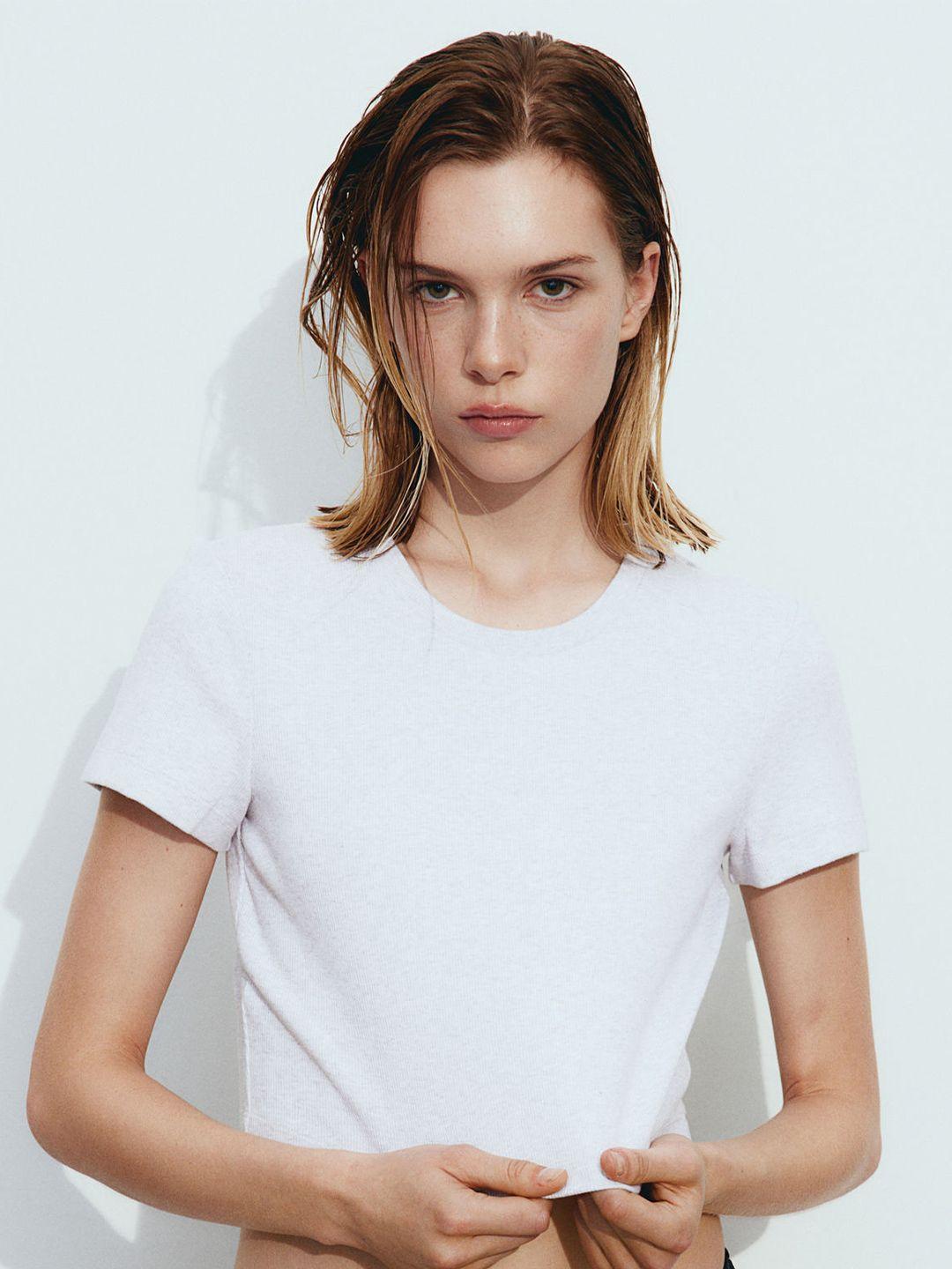 h&m ribbed jersey top