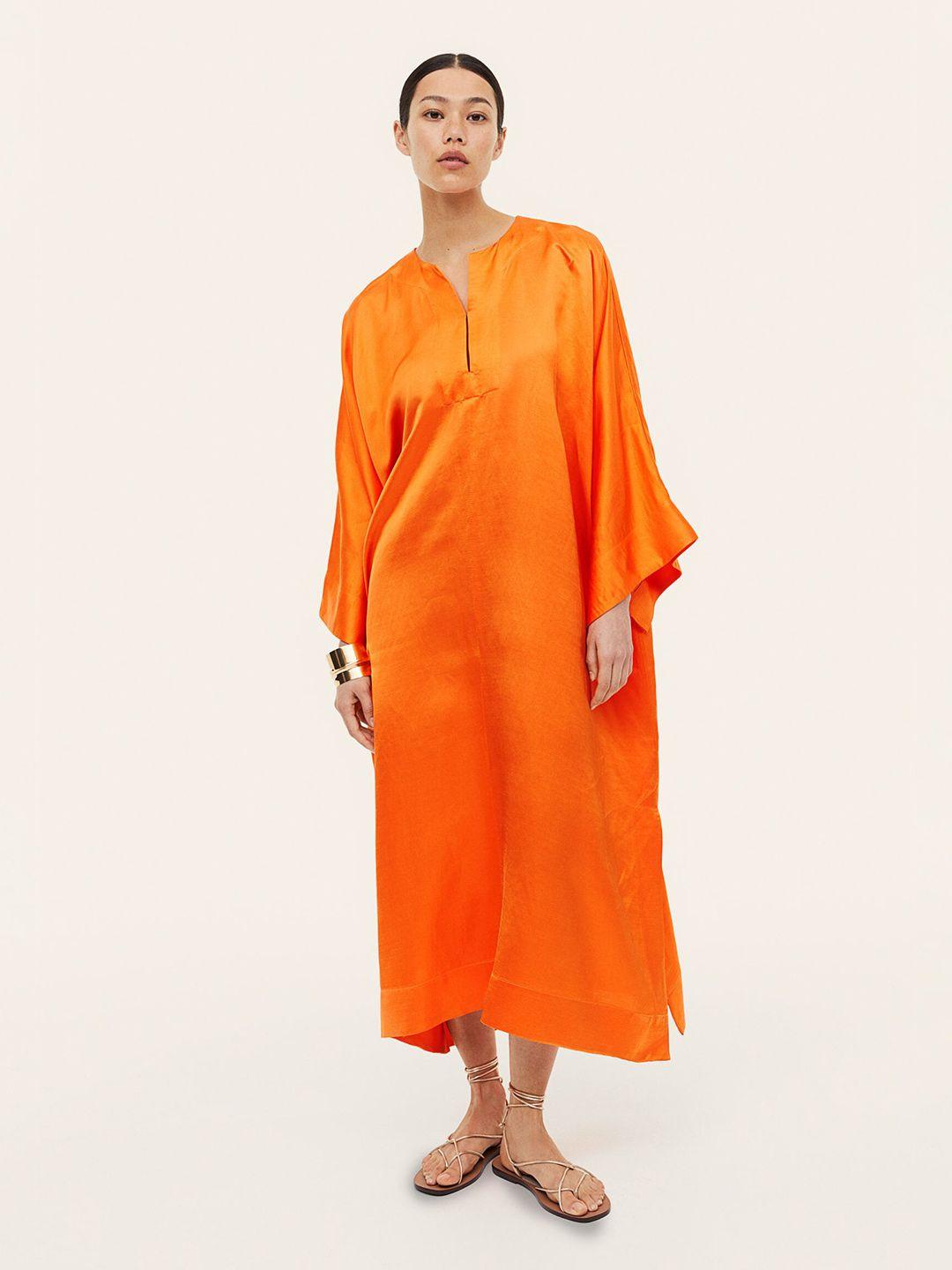 h&m satin kaftan dress