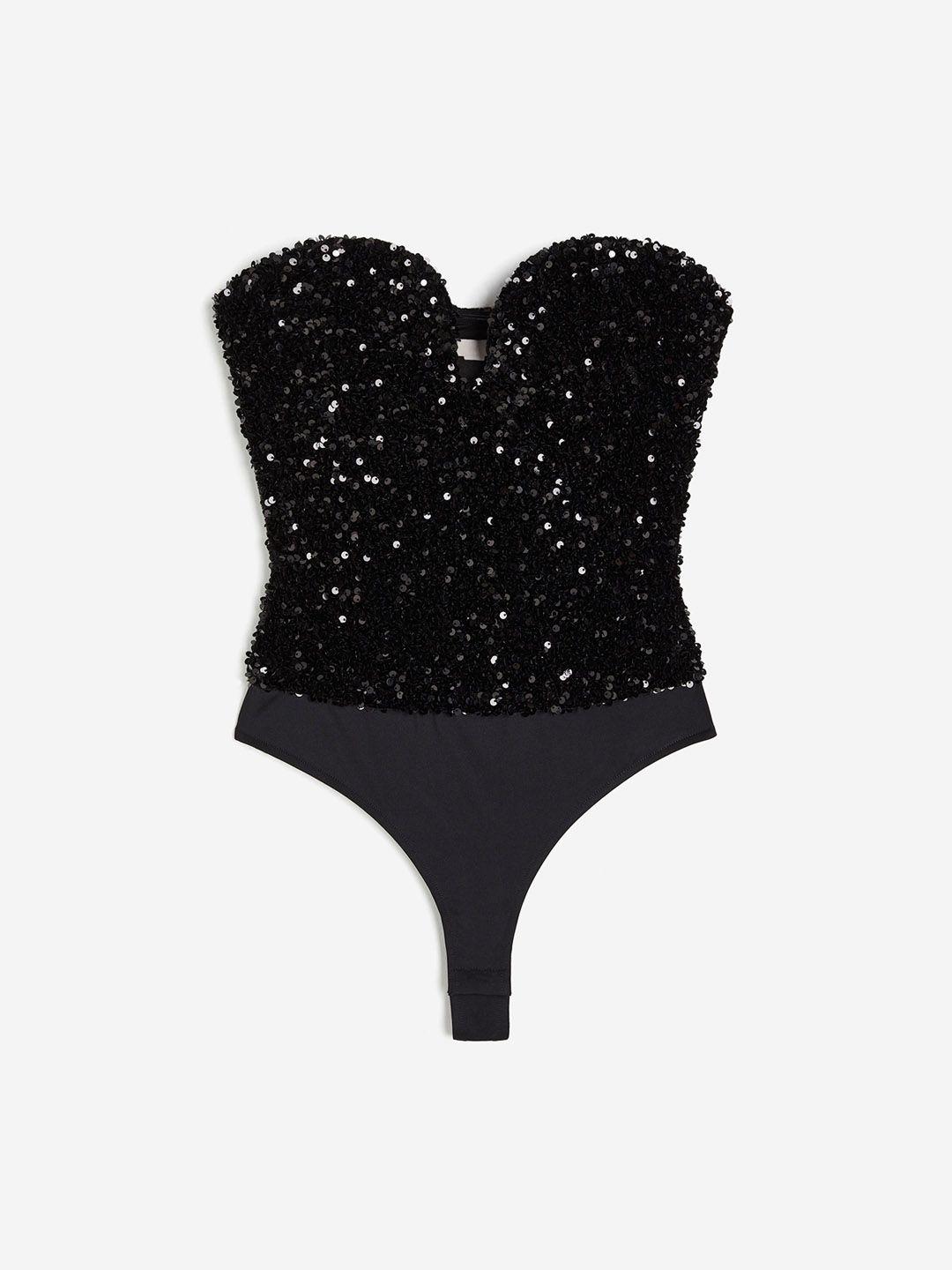 h&m sequined thong body