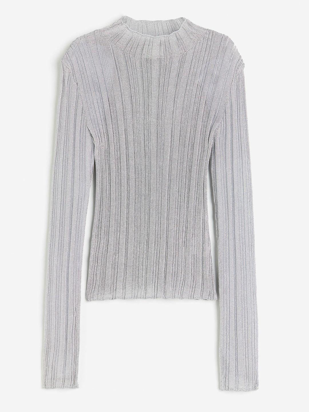 h&m shimmering rib-knit jumper