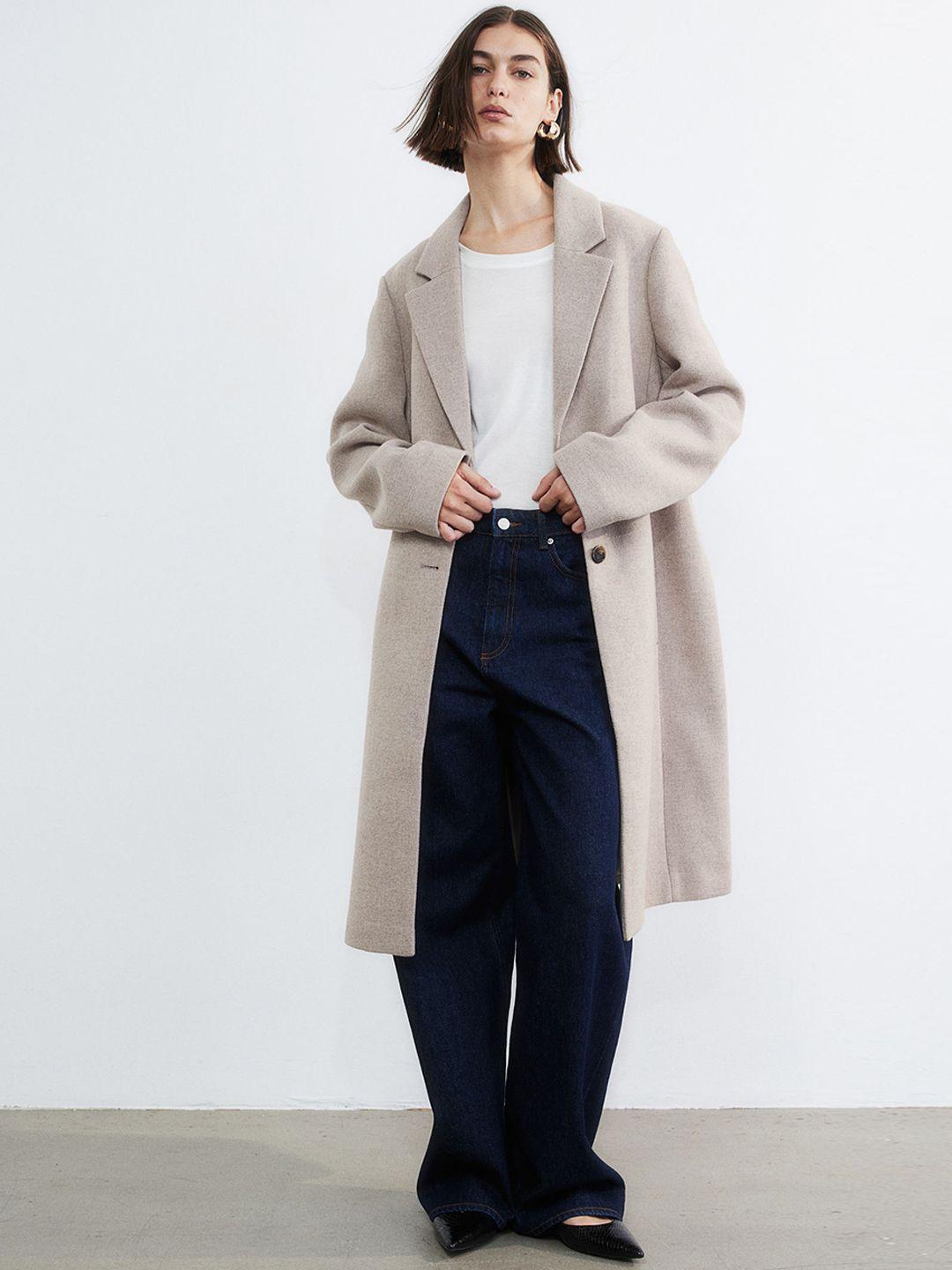h&m single-breasted twill coat