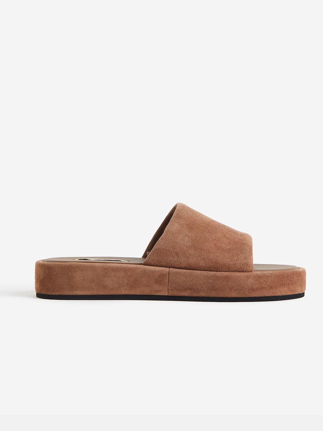 h&m soft suede slides