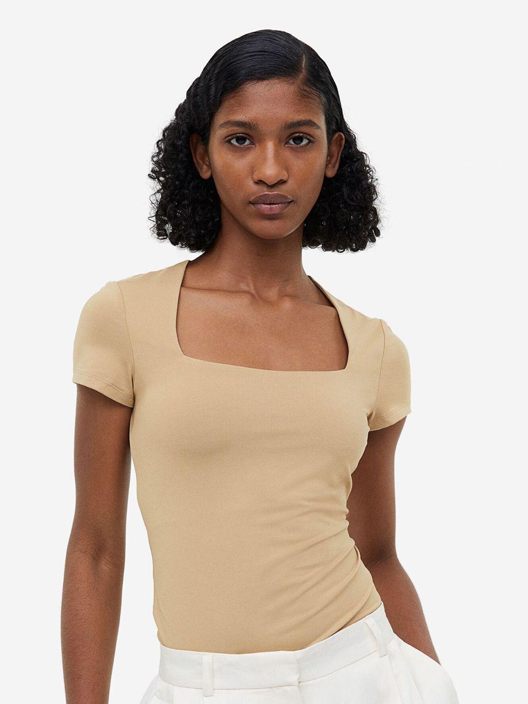 h&m sqaure-neck top