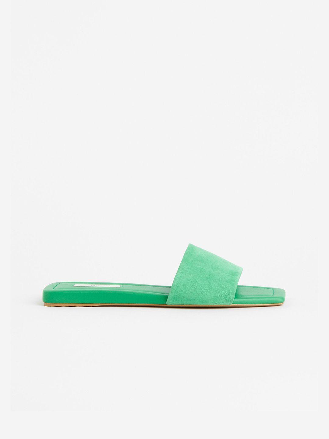 h&m sqaure toe sliders