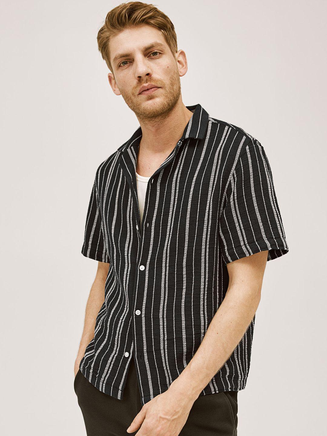 h&m striped knitted resort shirts