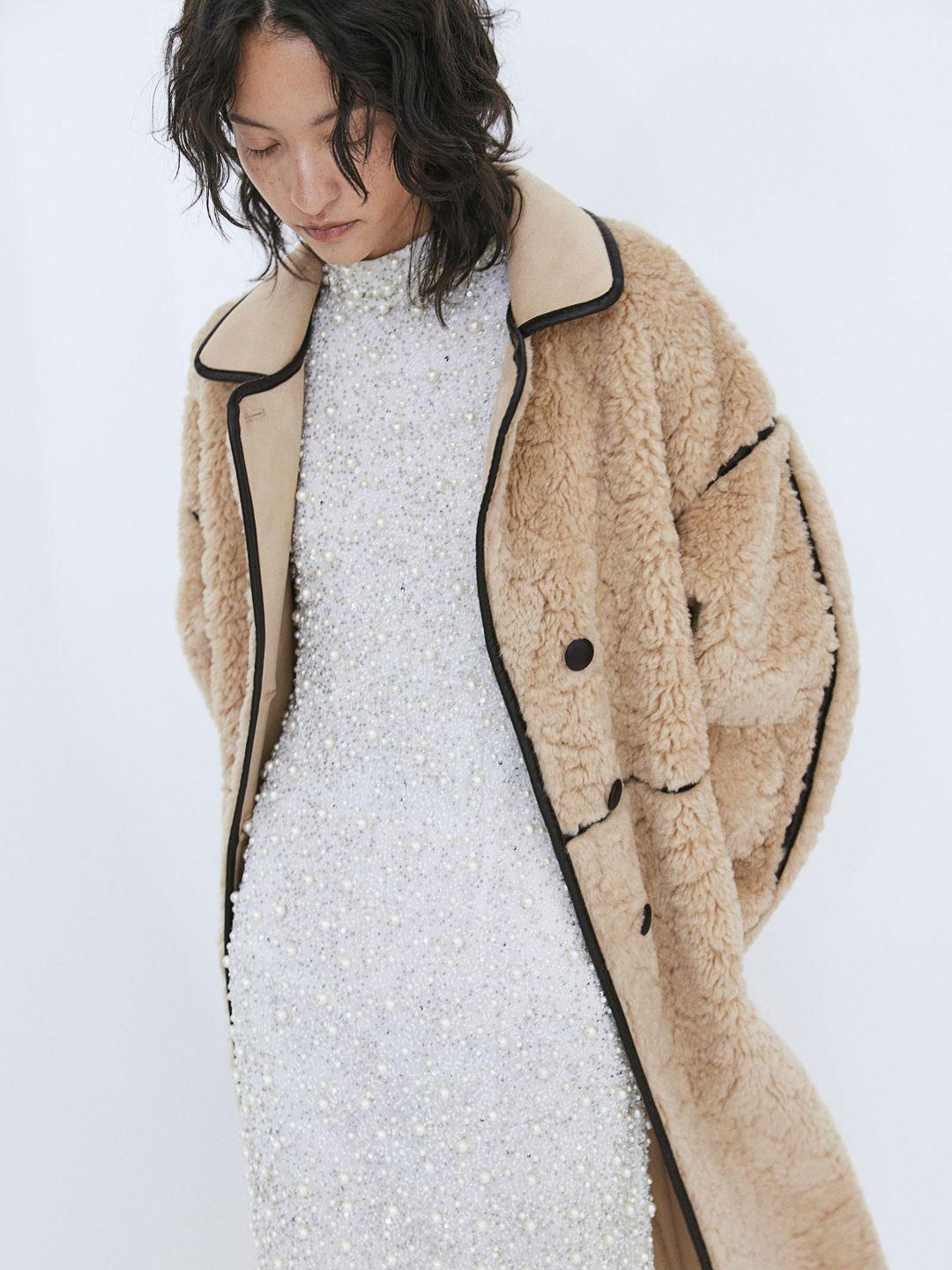 h&m teddy coat