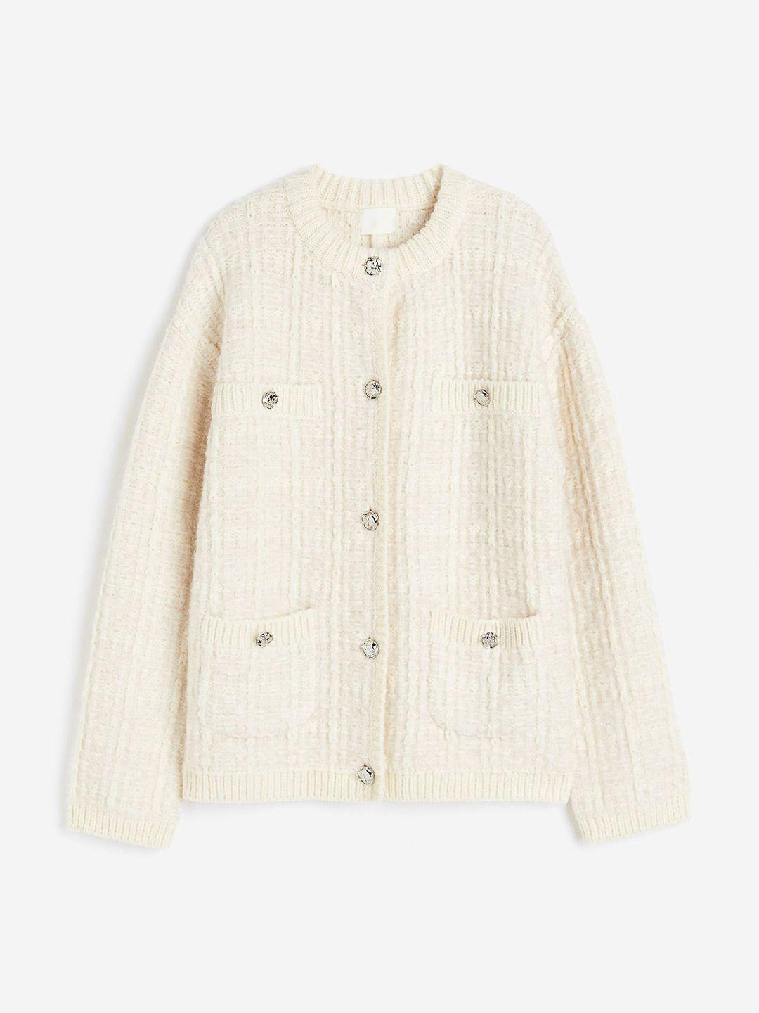 h&m textured-knit cardigan