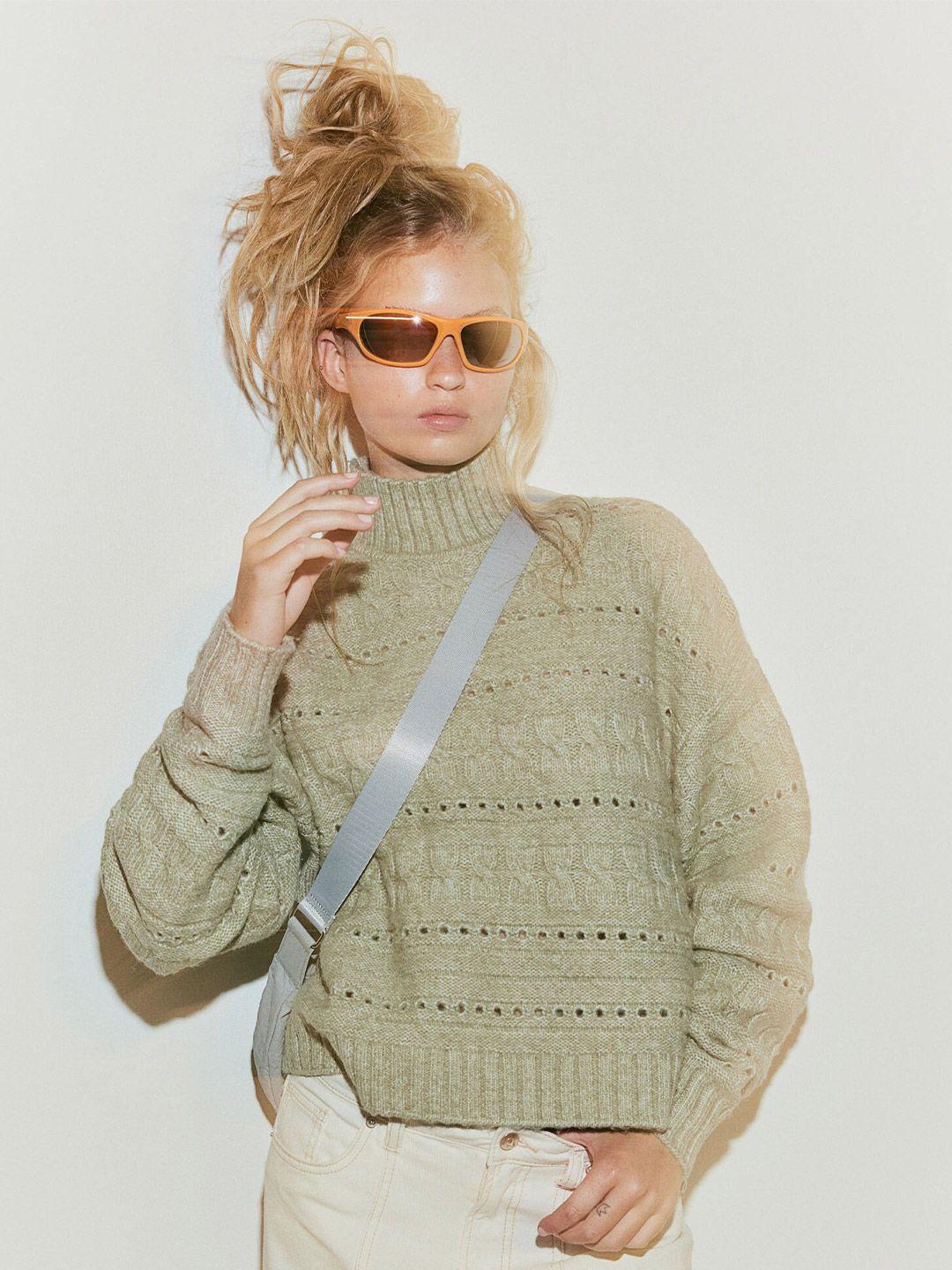 h&m textured-knit turtle neck jumper