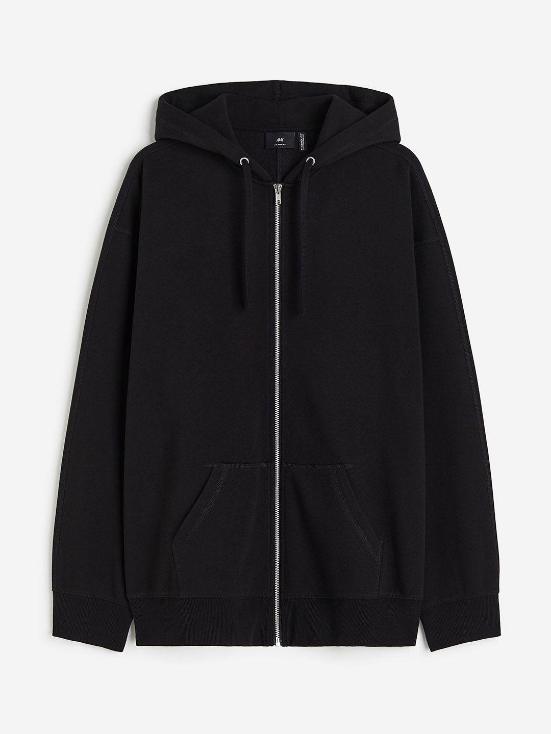 h&m thermolite relaxed fit zip-through hoodie