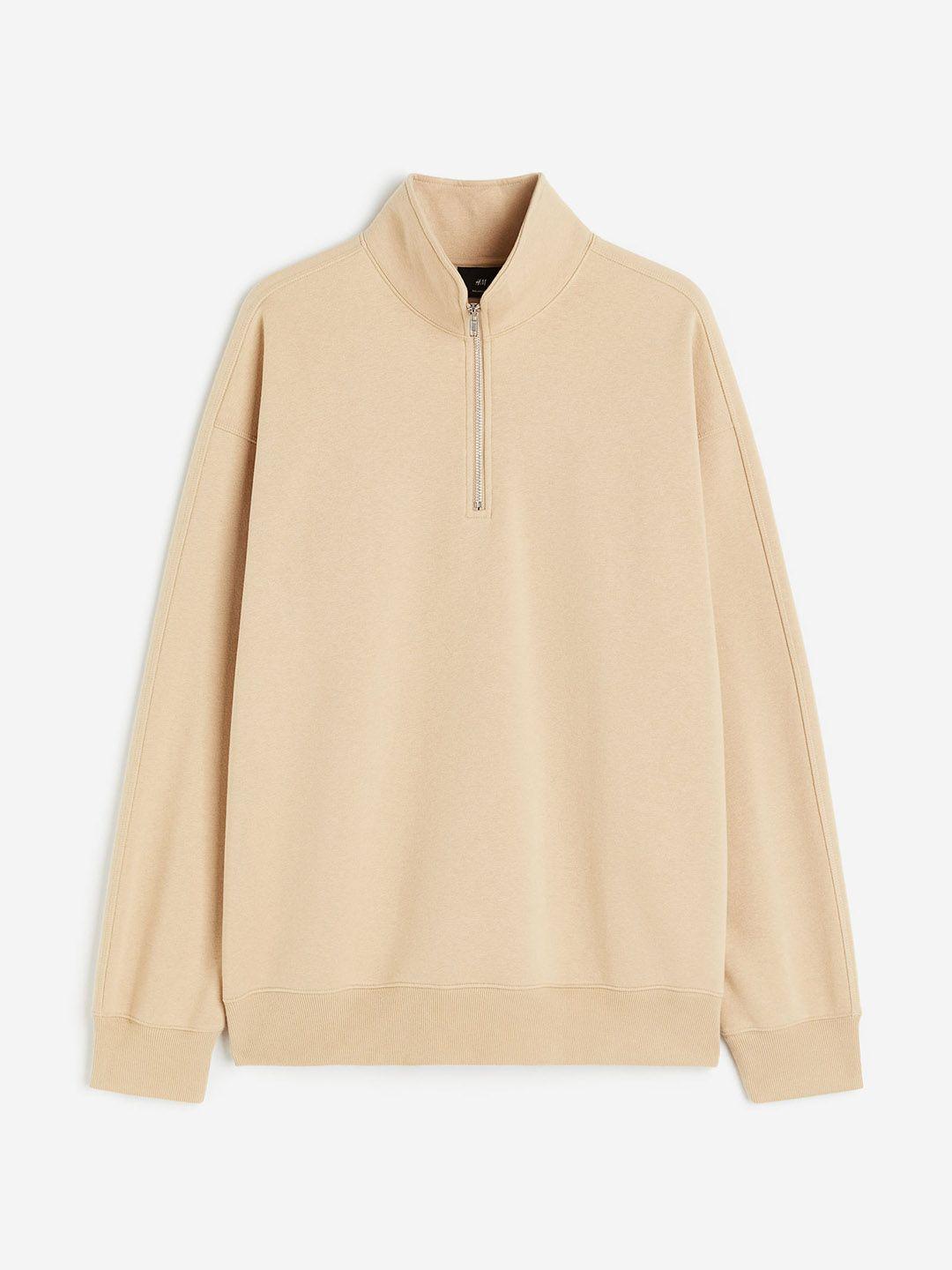 h&m thermolite relaxed fit zip-top sweatshirt