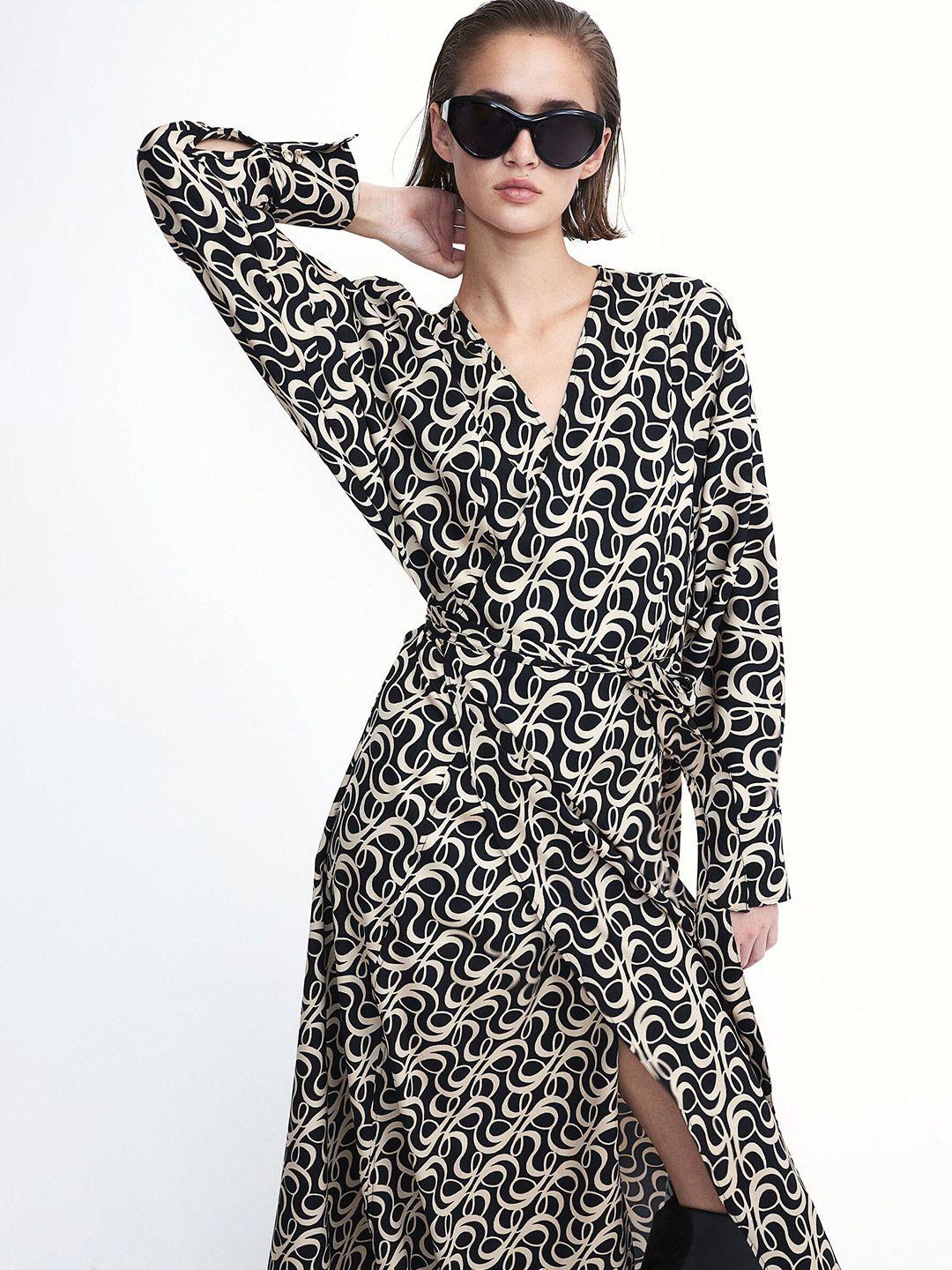 h&m v-neck wrap dress