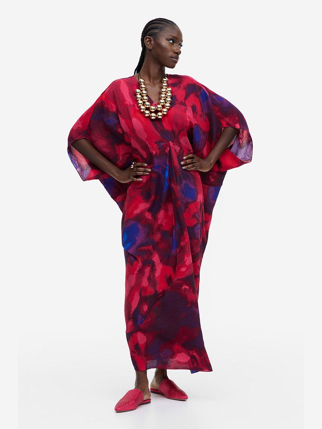 h&m viscose-blend kaftan dress