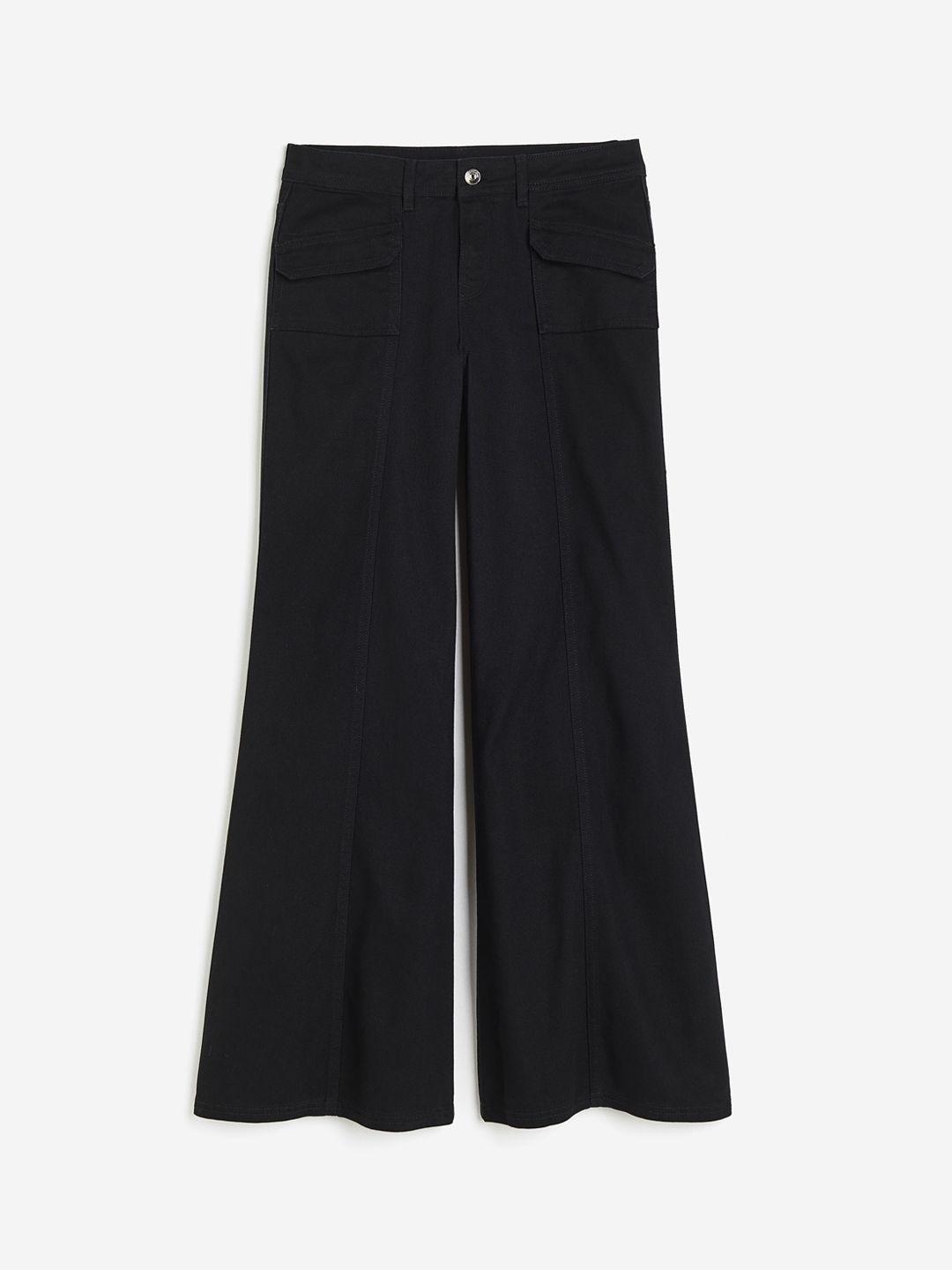 h&m wide twill trousers