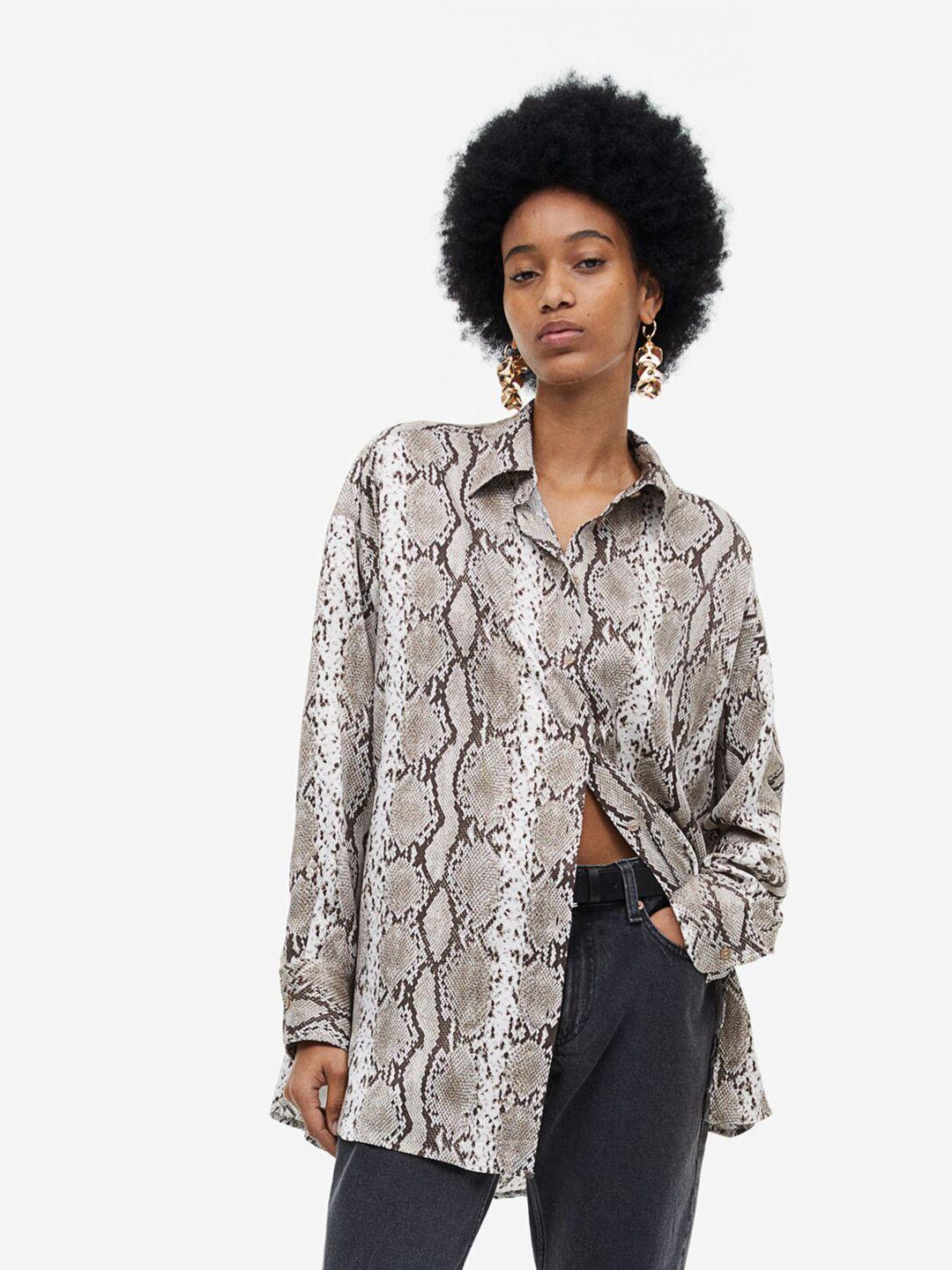 h&m woman oversized satin blouse