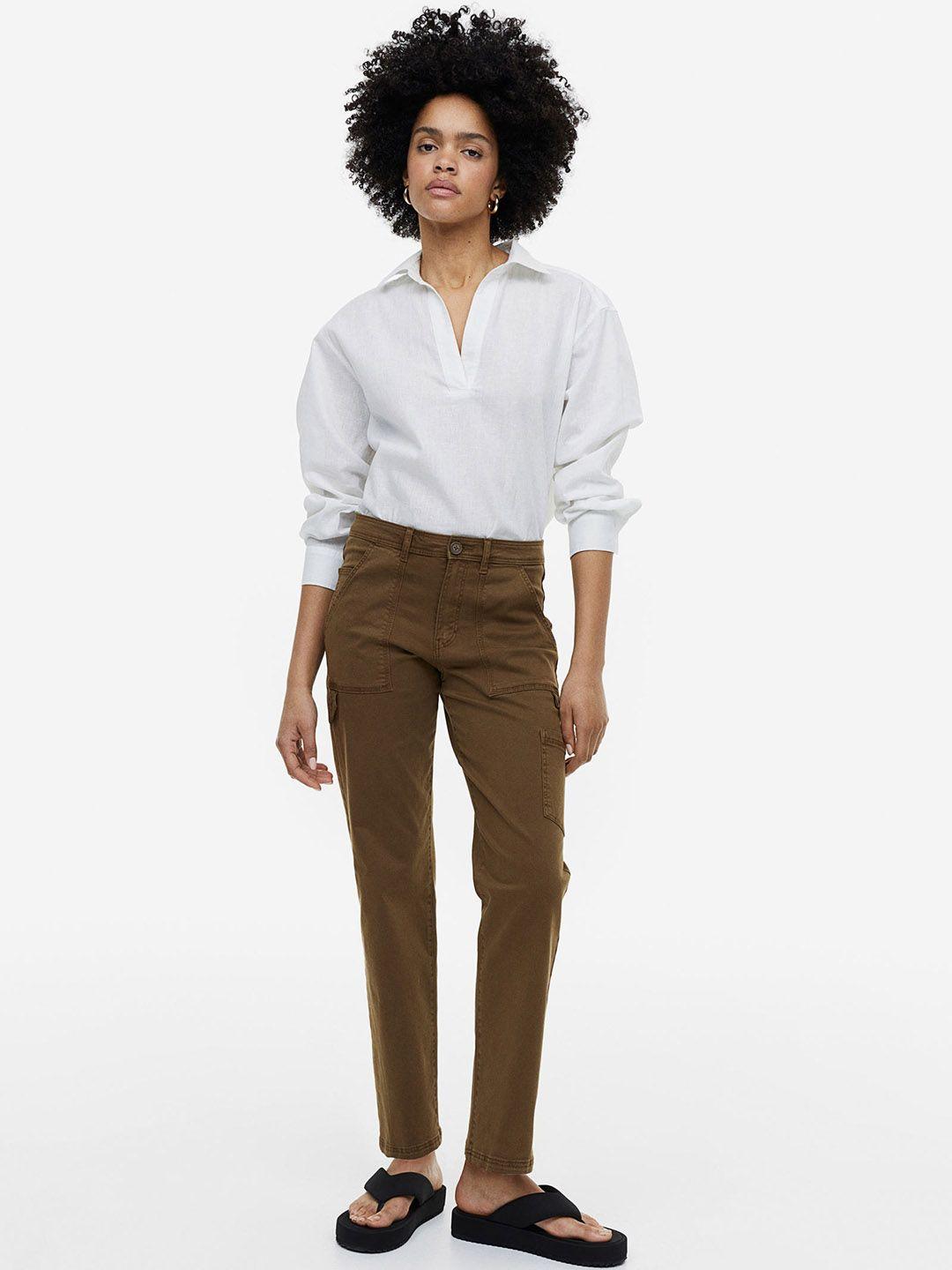 h&m woman twill utility trousers