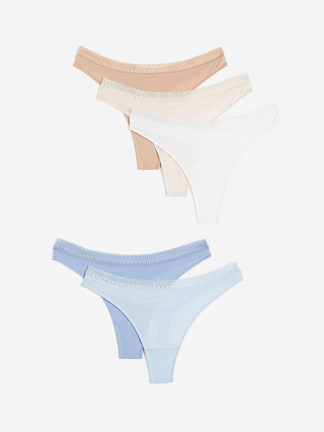 h&m women 5-pack cotton thong briefs