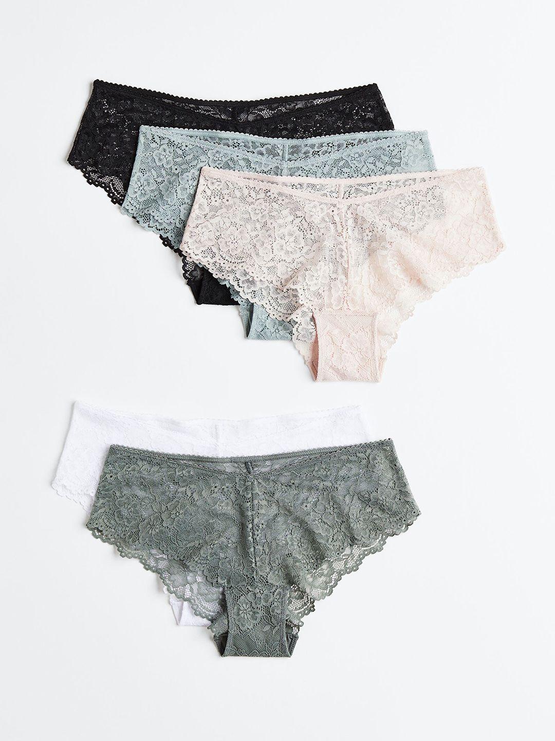 h&m women 5-pack lace hipster briefs