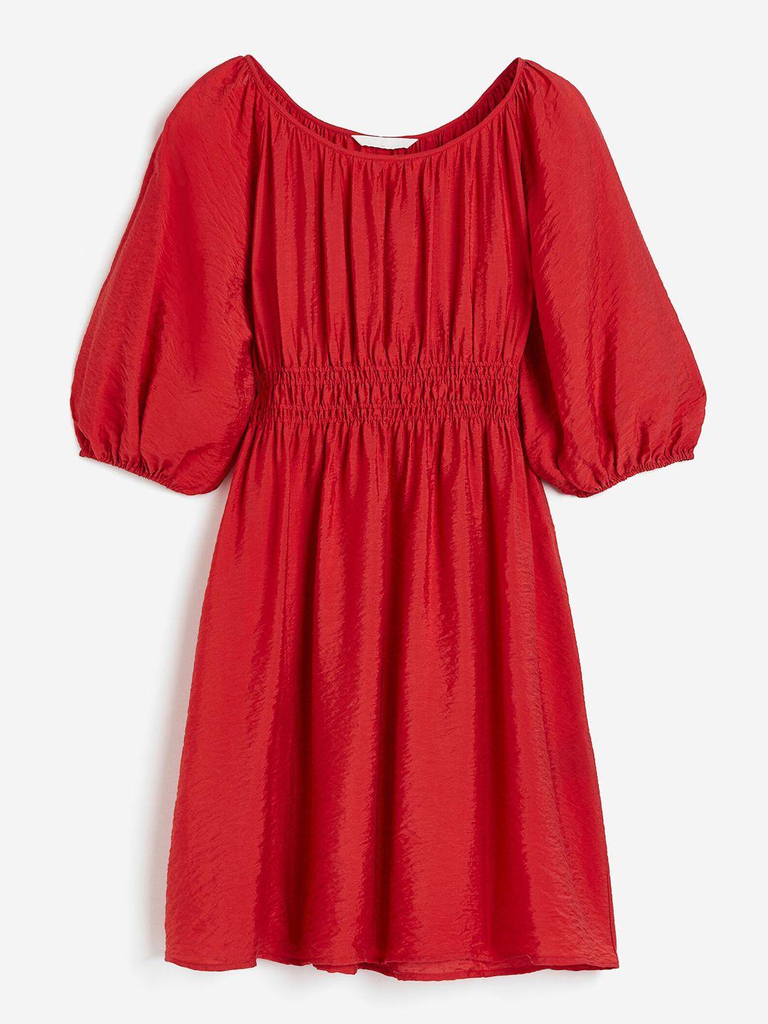 h&m women balloon-sleeved dress